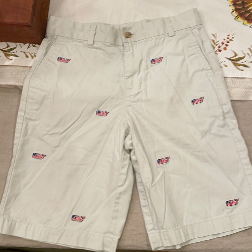 Vineyard Vines American flag whale shorts boys size 12